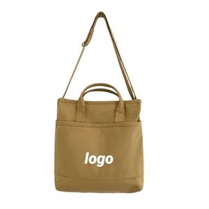 Promotion Custom Logo Elegant Simplistic Canvas Crossbody Handbag for Daily Use Office Commute Student Book Bag Portable Tote - Product Image 1