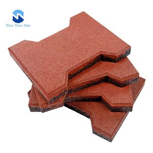 Outdoor Gummi Bürgersteig Straße Ziegel Pflaster fliesen Interlocking Dog-Bone Rubber Paver Bricks - Product Image 1