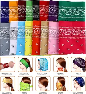 Bandana personnalisé avec Logo imprimé 100% coton, Bandana malaisien en coton, écharpe carrée en soie et Polyester