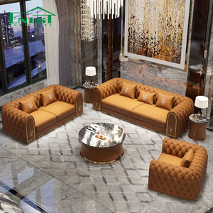 Set di Divani in Vera Pelle di Lusso per Soggiorno, Divano Componibile a 1, 2, 3 Posti, Set di Divani Moderni per Villa - Product Image 2