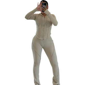 Abbigliamento <span class=keywords><strong>donna</strong></span> <span class=keywords><strong>donna</strong></span> su misura per il tempo libero giacca <span class=keywords><strong>e</strong></span> pantaloni 2 pezzi Set autunno Casual Joggers due pezzi Set di abiti da <span class=keywords><strong>donna</strong></span> - Product Image 4