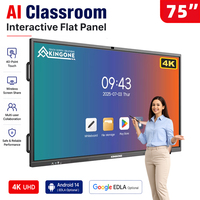 KINGONE Tableau blanc interactif intelligent tout-en-un avec écran tactile LED de 75 pouces pour les universités