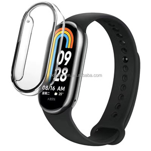 <span class=keywords><strong>360</strong></span> degrés couverture complète protecteur d'écran pare-chocs dur PC étui pour <span class=keywords><strong>Xiaomi</strong></span> Mi Band 9 8 8Pro couverture verre trempé Smartwatch étui - Product Image 1