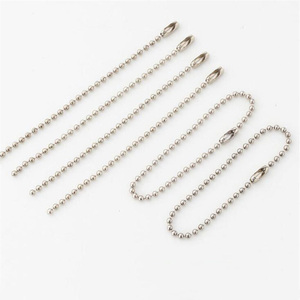 Chaîne boule rouge de 4 pouces Porte-clés boule en argent/Porte-clés boule à étiquette volante Connecteur de chaîne boule/Mini chaîne perle en argent - Product Image 3