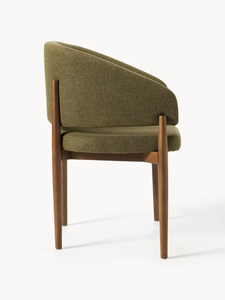 Yüksek kaliteli mobilya kadife Nordic kumaş katı yemek sandalyeleri balkon otel restoran basit Retro ahşap kafe sandalyesi - Product Image 5