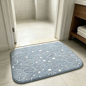 Glow In The Dark Rug Luminous <b>Non</b> <b>Slip</b> Carpet Absorbent Bathroom <b>Kitchen</b> Bedroom Door <b>Mat</b> Coral Fleece - Product Image 1
