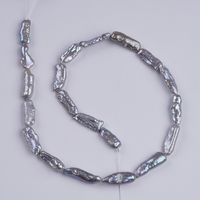 Perles d'eau douce Biwa baroques grises naturelles de 8 à 10 mm pour la fabrication de bijoux
