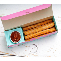 Caja de Papel Biodegradable para Churros, Tamaño Personalizado, Apta para Alimentos, Caja para Llevar Churros