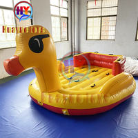 Jeu d'eau amusant 3m gonflable Durable eau remorquable bateau gonflable jaune canard bateau flottant canard bateau pour enfants et adultes