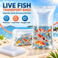 Sac d'expédition pour poissons vivants de taille personnalisée 25*40, 180μm, emballage plastique imprimé pour l'exportation et la distribution commerciale de poissons