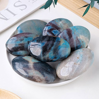 Pierre stéatite ovale naturelle de poche pierre d'énergie en cristal compresse chaude huile essentielle pierre de massage spa vente en gros