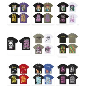 Camiseta de Alta Calidad 100% Algodón, Corte Holgado, Hombros Caídos, Manga Corta, Estampada, para Hombre, Talla 26 - Product Image 1