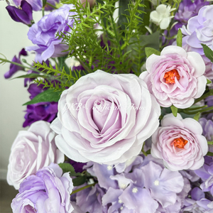 Nouveaux bouquets de roses artificielles en soie réaliste de qualité supérieure, couleur violette, pour les décorations de mariage modernes et de table pour la fête des mères - Product Image 4