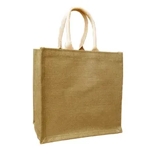 Small Jute Shopping Bag with Cotton Cord Handles