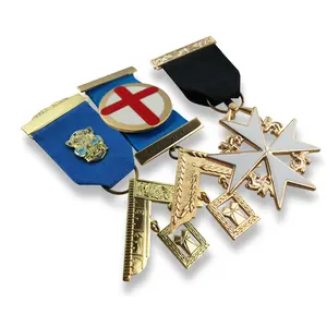 Souvenir Ribbon Medals Hard Enamel Badge Cheap Custom Memorial Russian Honor Metal Medal Sports Brass Medals 100 Pcs