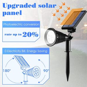 Lampu Sorot Tenaga Surya Luar Ruangan 2-in-1 Berwarna Dapat Disesuaikan 7 LED Tahan Air Lampu Keamanan Lampu Sorot Tenaga Surya untuk Halaman Tangga Jalan Taman - Product Image 4