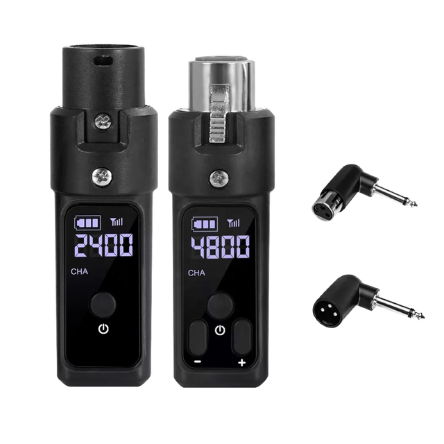 Rechargeable 2.4G XLR Portable Wireless Cardioid Microphone System Metal Condenser Mic High Sensitivity 20Hz-20kHz for Smart