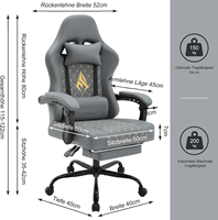 Chaise de luxe pour PC Allemagne Logo brodé Special X Mark Design Grey Racing Stuhl Design Gamer Chair Gaming Stuhl avec repose-pieds