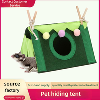 Accessoires pour animaux de compagnie : Tente en feutre confortable pour petits animaux (rongeurs, cochons d'Inde, rats, hérissons, hamsters)