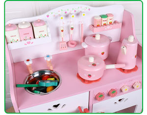 Set Giocattolo Cucina in Miniatura per Bambine, Casa delle Bambole Principessa in Legno, Gioco di Ruolo per Cucinare - Product Image 3