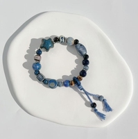 JINGDEZHEN-Bracelet en céramique bleu ciel étoilé, nouveau bijou étudiant de style chinois, bracelet en céramique, bijoux cadeau étudiant