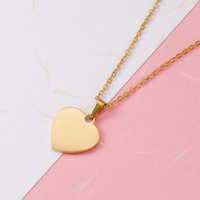 Collar de Acero Inoxidable Personalizable y Moderno con Colgante en Forma de Corazón con Acabado Espejo LITING