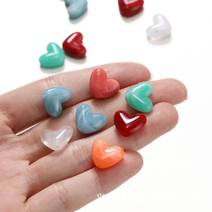 Acrylic Heart Shaped <b>Beads</b> With Straight Holes Loose For Bracelet Making Mixed Colors 10mm DIY Jewelry Accessories Wholesale - Product Image 2