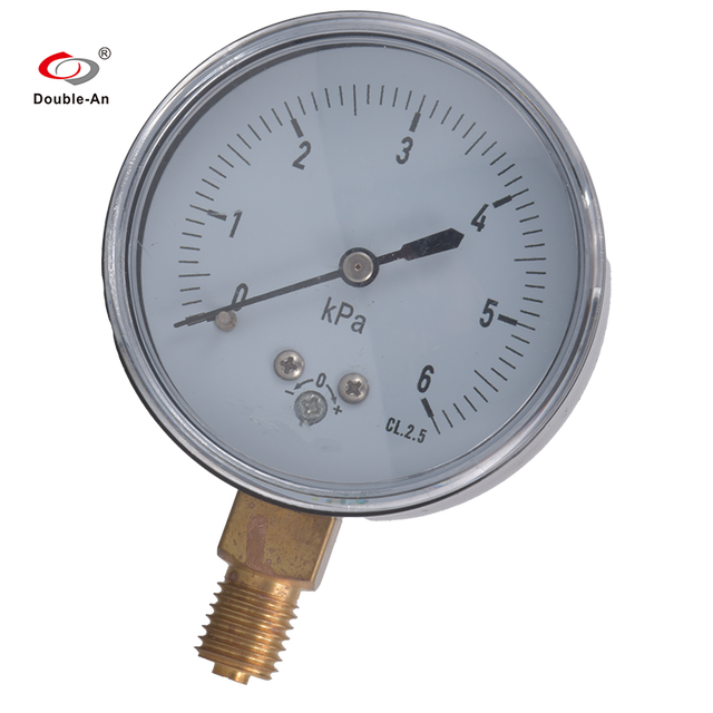 YE60 0-6KPa Radial Type Capsule Pressure Gauge with Brass Thread, Stable Performance for Low Pressure Measurement