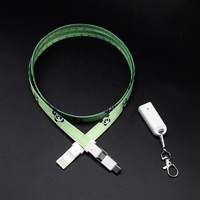 Toptan Özelleştirilmiş Çok Fonksiyonlu 3'ü 1 Arada Promosyon Taşınabilir 0.9m Boyun Askılı USB Şarj Cihazı Kimlik Kayışı Dayanıklı Polyester