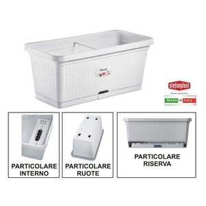 Maceta Rectangular de Plástico Natural para Plantas y Flores 80x40x34 Cm - Product Image 1