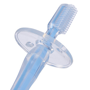 Brosse à dents pour bébé, poils en silicone souple, pour nourrissons et tout-petits de 0 à 3 ans, usage domestique, rose, bleu, jaune - Product Image 4