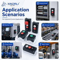 XINDALI XDL44 22mm Stasiun Kontrol Tombol Tekan 1-4 Lubang Kotak Saklar Start Stop Emergency Stop untuk Kontrol Mesin Industri