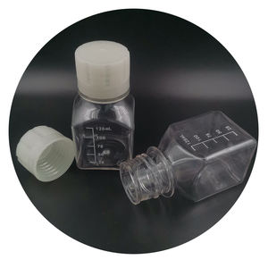실험실 5/10/30/60/125/250/500/1000ml PET PETG 사각 화학 시약 실험실 혈청 미디어 병 - Product Image 1