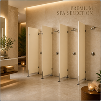 Cloison de salle de bain durable en HPL haute densité avec joint d'étanchéité pour les bords, idéale pour les salles de bain communes