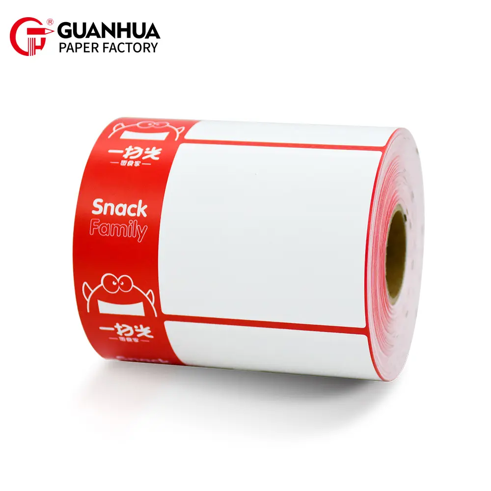 ODM akzeptiert 2.25 X1.25 Verpackungs etiketten Aufkleber für Drucker Direktes Thermopapier etiketten material Jumbo-Rolle