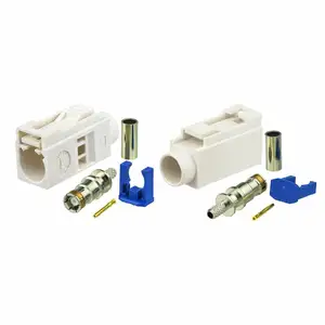 Auto Radio Fakra B Vrouwelijke Witte Crimp Connector Voor RG316 RG174 Kabel