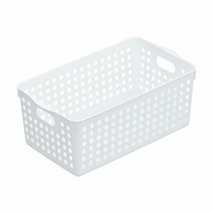 Cesto portaoggetti bianco largo Inomata - Product Image 1