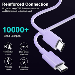 2m 3A Macaron màu Nhà sản xuất cáp <span class=keywords><strong>USB</strong></span> sạc nhanh Loại C để Loại C đầy màu sắc Cáp dữ liệu cho bộ sạc - Product Image 4