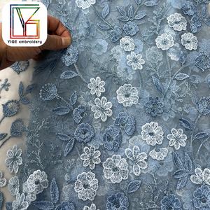 Tessuto di Lusso Francese <span class=keywords><strong>per</strong></span> <span class=keywords><strong>Abiti</strong></span> da Sposa, <span class=keywords><strong>Tulle</strong></span> con Ricami Floreali 3D, Pizzi <span class=keywords><strong>per</strong></span> <span class=keywords><strong>Abiti</strong></span> Femminili - Product Image 3