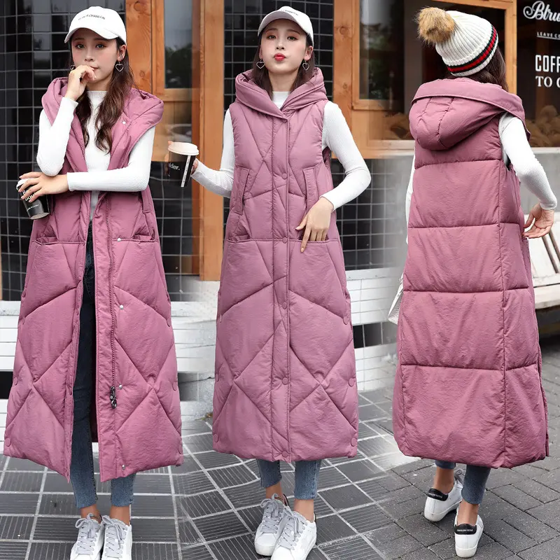 Wholesale Sleeveless Jacket Zipper Women Down Vest with Fur Collar for Ladies 1 Piece Long Knitted Velour Hooded 7 Days Formal