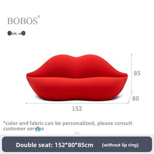 Moderno minimalista rojo y rosa labios terciopelo tres personas sofá creativo diseñador muebles hechos de tela de alta calidad - Product Image 6
