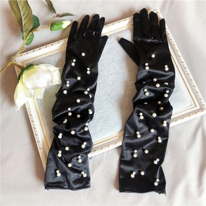 Gants longs en Tulle perlés, couleur unie, <span class=keywords><strong>Transparent</strong></span>, Ultra mince, coude de mariée, à la mode, 2023 - Product Image 4