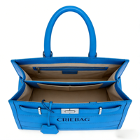 Sac fourre-tout de luxe en cuir PU bleu vif imperméable grande capacité forme seau pour femme avec logo personnalisé, sac à main de créateur avec logo OEM