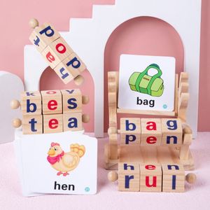 Juego Educativo para Niños en Edad Preescolar, Bloques de Madera de Pino Natural para Formar Letras, con Tarjetas Educativas, Gran Venta - Product Image 3
