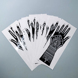 Plantilla de henna de PVC para tatuajes temporales al por mayor 2026, pegatina de henna Mehndi, conos de henna marrón, plantilla de henna impermeable para pintura corporal - Product Image 6