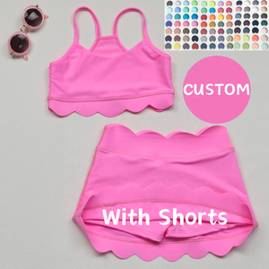 Şanslı filiz 2025 çocuklar egzersiz etek seti kızlar renk atletik kumaş 77% naylon 23% Spandex Slim Fit yüksek kız tenis etekler Suit - Product Image 1