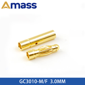Connettore a banana Amass placcato oro 24k, terminale in rame, cavo di alimentazione 20A 500V DC Serie <span class=keywords><strong>GC</strong></span> - Product Image 3