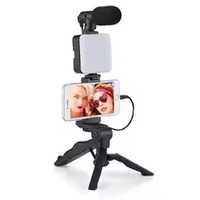 Kit de vlogging pour smartphone iPhone Android avec trépied, mini microphone, kit de démarrage pour vlog, TikTok, diffusion en direct, vidéo YouTube
