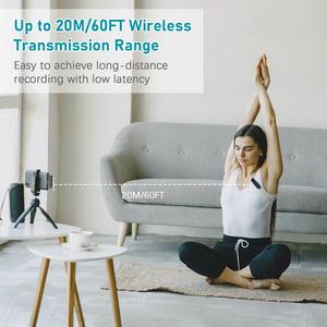 Microphone Lavalier sans fil 2.4G pour enregistrement Audio/vidéo/<span class=keywords><strong>YouTube</strong></span>/<span class=keywords><strong>TIK</strong></span> <span class=keywords><strong>Tok</strong></span>/Interview/Vlog - Product Image 6