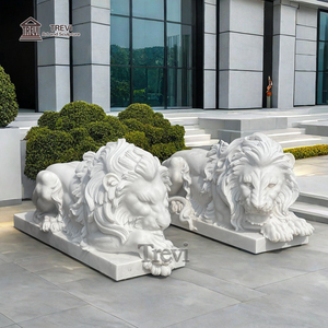 Sculpture en <span class=keywords><strong>pierre</strong></span> réaliste Sculpture animale <span class=keywords><strong>Statue</strong></span> de <span class=keywords><strong>lion</strong></span> endormi en marbre - Product Image 4
